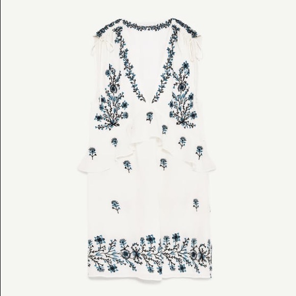 Zara Dresses Keeping Zara White Floral Embroidered Mini Dress Poshmark